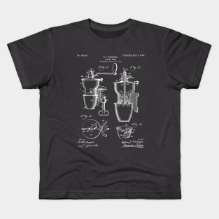 Coffee Mill Patent - Coffee Shop Art - Antique Kids T-Shirt